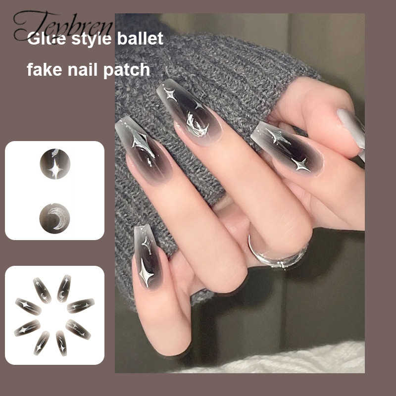 【TN】Dark Style Press-on Nails Gentle Fake Nails Press-on Nails Versatile Medium Length-TN