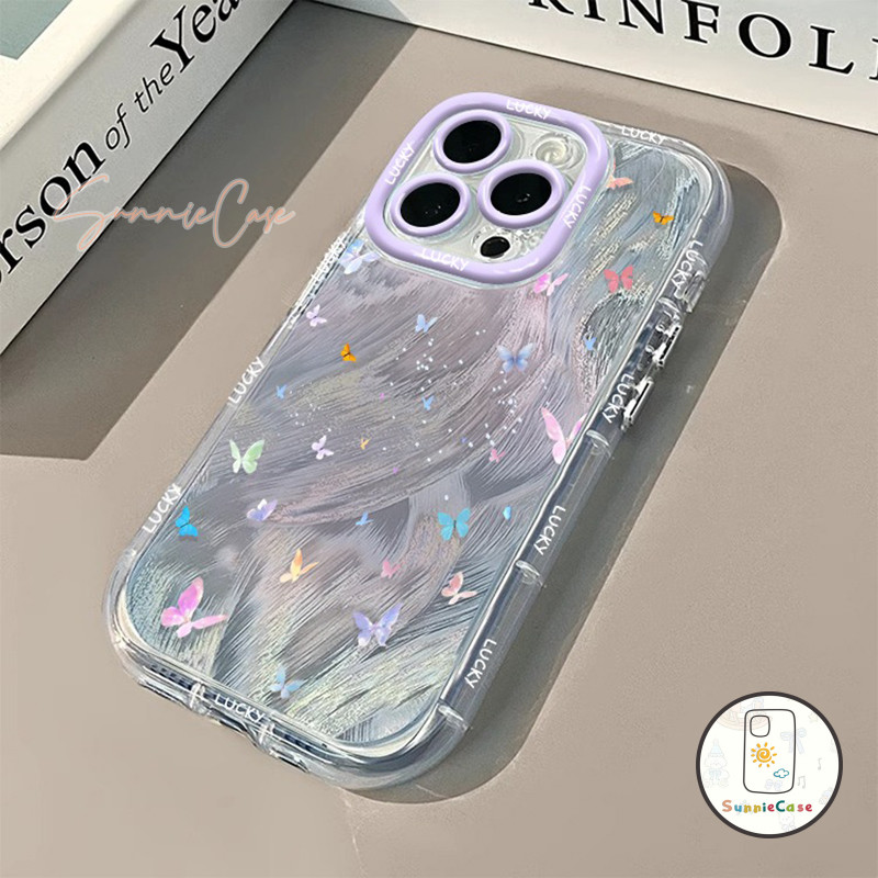 ผีเสื้อ เคสไอโฟน11 สำหรับ IPhone 15 12 16 13 11 14 Pro Max XR X XS 7Plus 8Plus Max 7 15 8 Plus SE เคสโทรศัพท์ถุงลมนิรภัย - รูปที่ 6