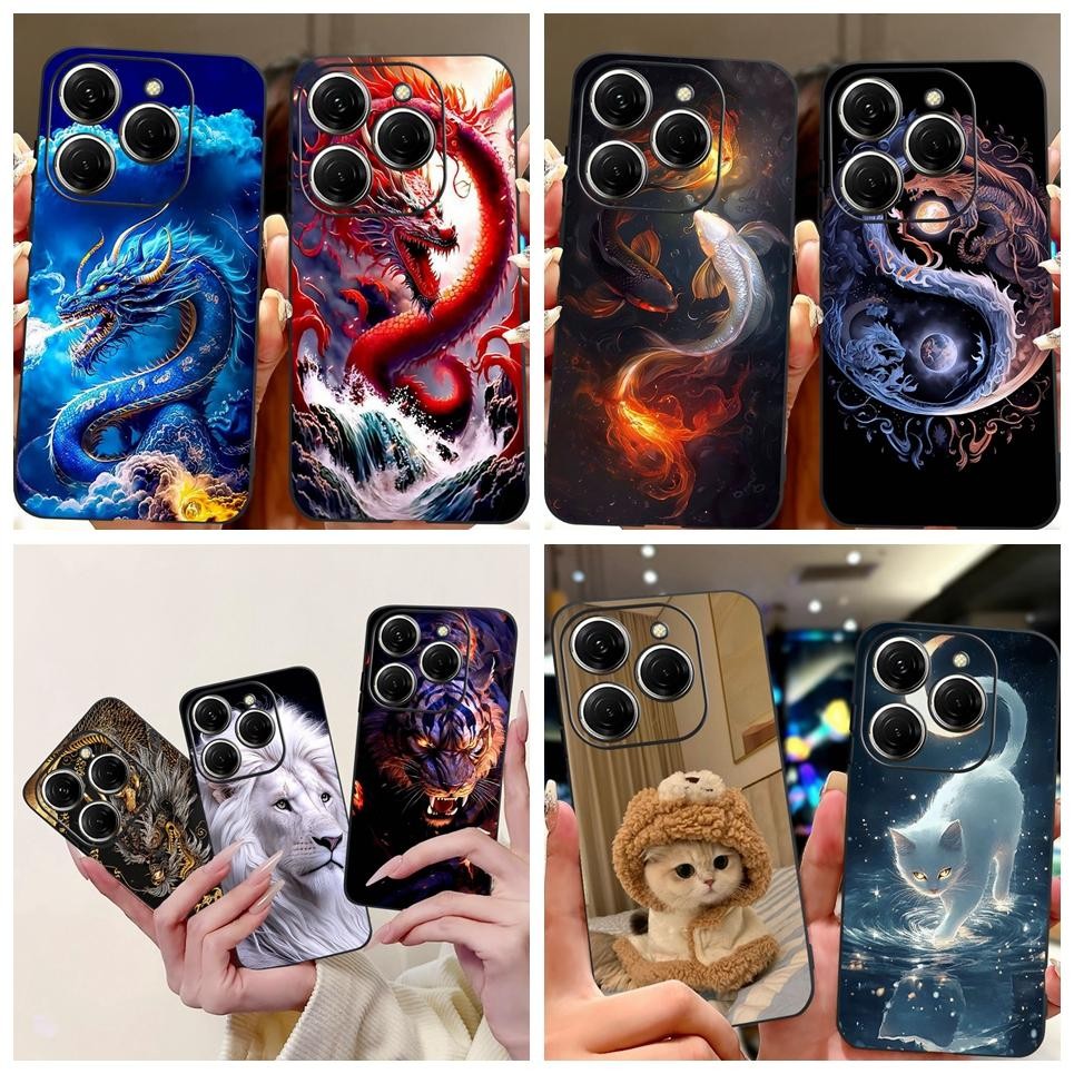 Dragon Cool แฟชั่นเคสโทรศัพท์สําหรับ Tecno Spark 20c BG7 ฝาหลังบน Spark 20 Pro Plus KJ7 ปลอกนุ่มการ์