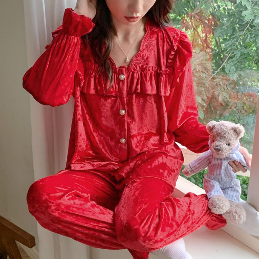 เสื้อผ้าผู้หญิงชุดนอนชุดนอน 735540970094 88 ไวน์แดง M Shop california223 th