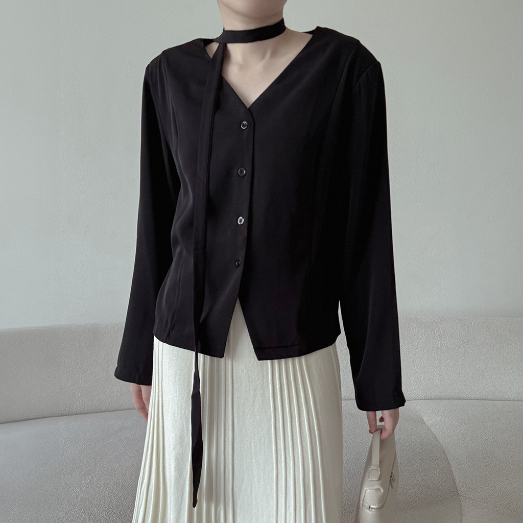 Sapporo Tailored Scarf Blazer Top