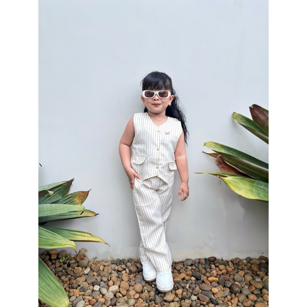 JEMMA PATRIA GIRLS STRIPED LONG PANTS SET C712