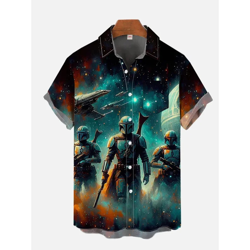 เสื้อฮาวาย Man ใหม่ Stars-wars เสื้อผู้ชายผู้หญิงเสื้อผ้า Tee Tops ชายหญิง Tees Walker พิมพ์แขนสั้น