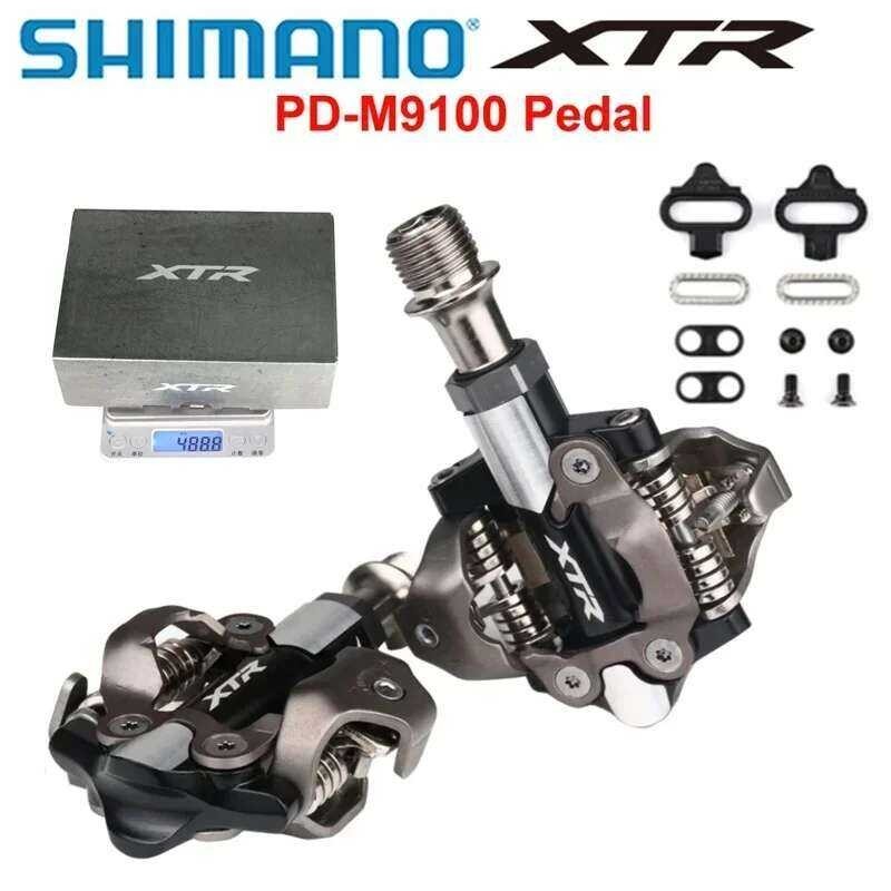 SHIMANO XTR PD-M9100 คันเหยียบสองด้านสําหรับ Cross Country Ride Race แกนสั้น MTB จักรยาน SPD เหยียบเดิมชิ้นส่วนขี่จักรยานใหม่