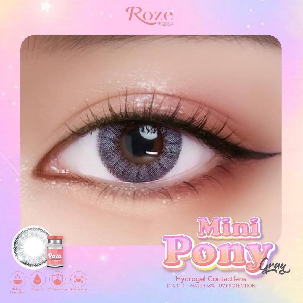 คอนแทคเลนส์ Hydrogel(มินิ)  Mini Pony Brown / Gray (Rozelens) เลนส์รุ่นใหม่ นิ่มใส่สบายตา - รูปที่ 5