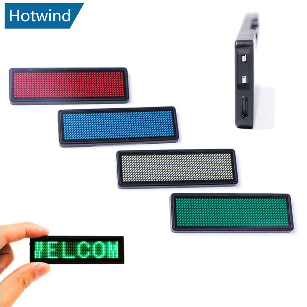 HW Mini LED Digital Programmable แบบชาร์จไฟได้ Scrolling ชื่อข้อความป้าย F6N7