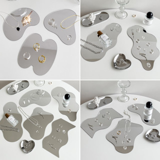 ขาตั้งจอแสดงผลเครื่องประดับอะคริลิคพร้อมกระจกพื้นหลังแหวนถาด…