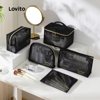 Lovito ลําลองธรรมดาไนลอนกันน้ําความจุขนาดใหญ่กระเป๋าเครื่องส…