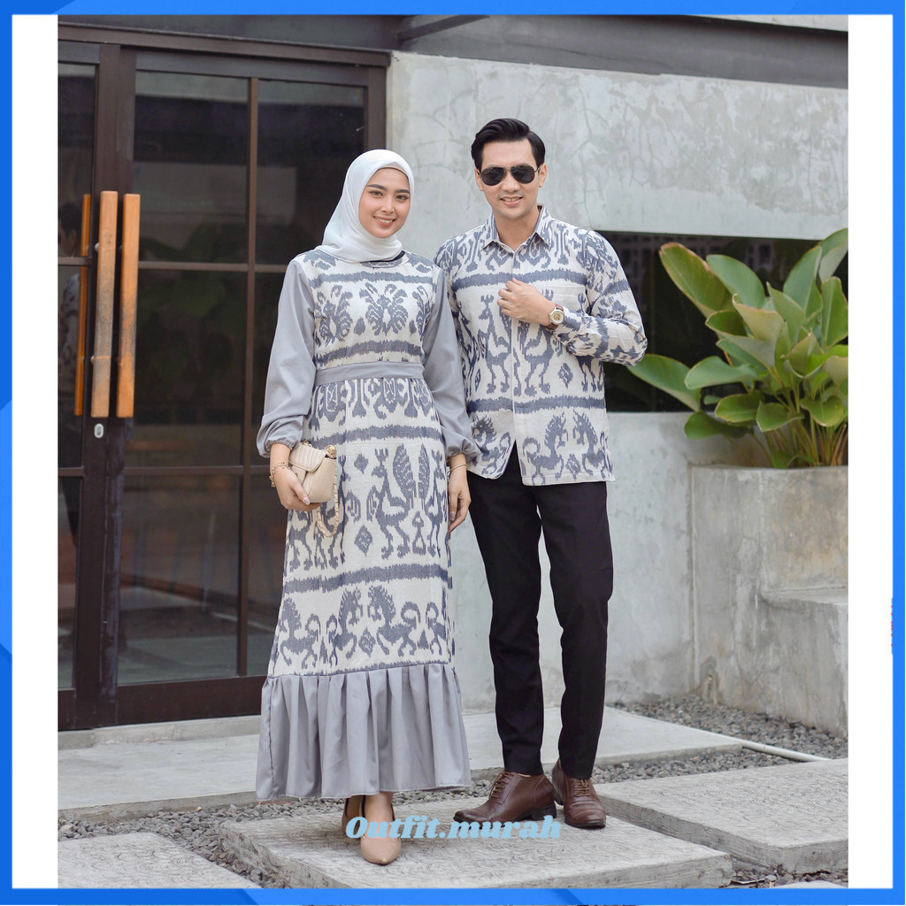 KEMEJA KARINA WHITE DENIM - WOVEN COUPLE DRESS/SHIRT BY OUTFIT