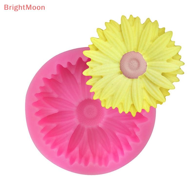 Brightmoon 1 PC 3D ดอกทานตะวันดอกไม้แม่พิมพ์ซิลิโคน DIY Bakuware ดอกไม้ Moulds แม่พิมพ์ Sunflower เค้กตกแต่งเบเกอรี่เครื่องมือ Nice