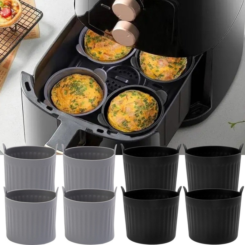 Air Fryer Egg Mold - Egg Poacher Cup - แม่พิมพ์คัพเค้กซิลิโคน-นํากลับมาใช้ใหม่,ไม่ติด,เกรดอาหาร-หม้อต้มไข่ถ้วยแม่พิมพ์-สําหรับเตาอบทอดอากาศไมโครเวฟ-ครัวทําอาหารเครื่องมือ