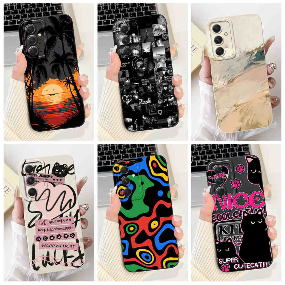 สําหรับ Samsung Galaxy S24 5G S24 FE แฟชั่น Sunset รูปแบบเคสโทรศัพท์ SamsungS24 S24FE ซิลิโคนนุ่มเลนส์ป้องกันกรณี