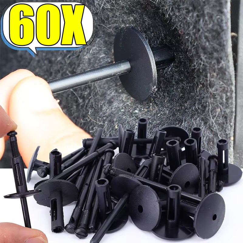 60pcs รถ Mudguard Core Rivets คลิปกันชน - พลาสติกขยายล้อ Arch Fastener สําหรับ BMW X1 E84 X3 E83 F25 X5 E53 E70 X6 E71 E72 7 Series F01N F02N, Ford, Chrysler, GM,