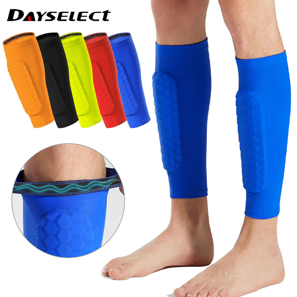 Dayseelect 1 ชิ้นรังผึ้งป้องกันน่องป้องกันการชนกันกันลื่นฟุตบอลสนับแข้งมืออาชีพ