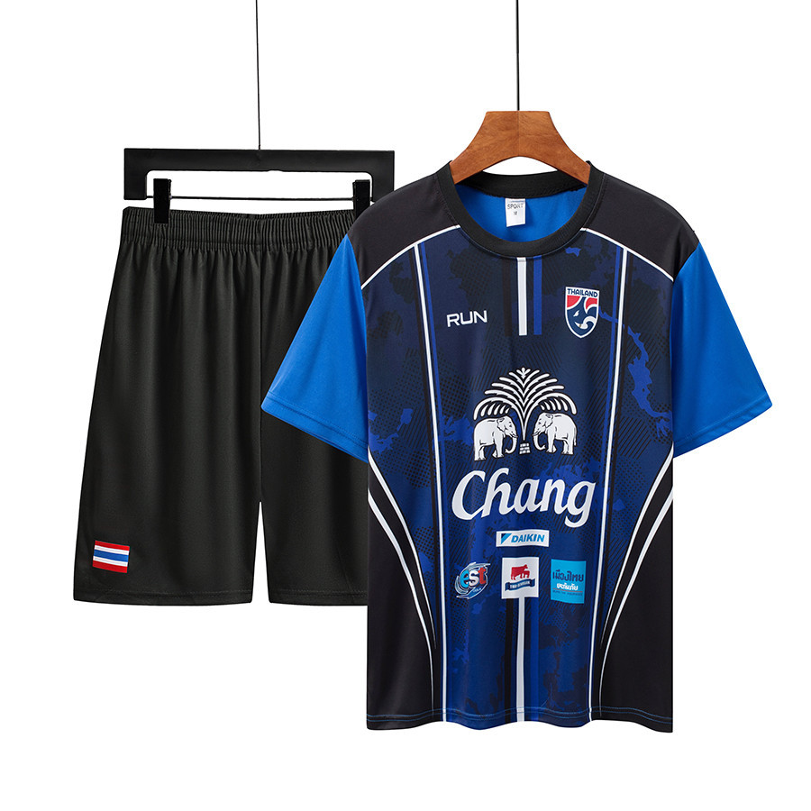 ชุดกีฬา ผู้ชาย ชุดเซ็ทกีฬา เสื้อยืด+กางเกงขาสั้น เบาสบาย เหมาะกับชุดบอล Run ชุดกีฬา เสื้อ+กางเกง