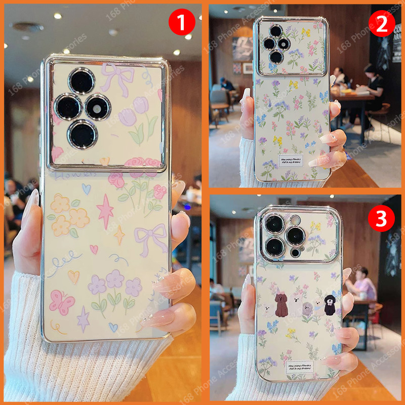 เคส Honor 200 Pro เคส Honor 200 5G สมาร์ทเคสน่ารักสุนัขผีเสื้อดอกไม้สีชมพูโบว์กันกระแทกเคสโทรศัพท์พร้อมตัวป้องกันกล้องนุ่มชุบโทรศัพท์สําหรับเด็กผู้หญิงนักเรียนผู้หญิง