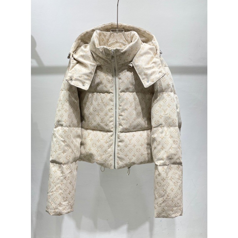 READY & Stock L***v Down Jacket ผู้หญิง Jacquard Denim Fabric Coat สุภาพสตรี 2024 ใหม่