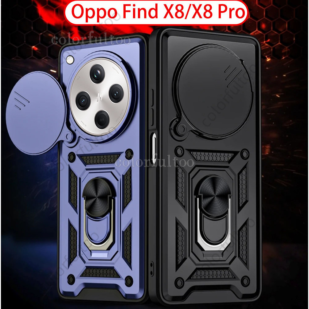 Oppo Find X8 5G 2024 ป้องกันกล้องสําหรับ Oppo Find X8 Pro X8Pro X 8 FindX8 5G เคสโทรศัพท์เกราะกันกระแทกกันชนปลอก Push Pull Window Hard Cover Shell