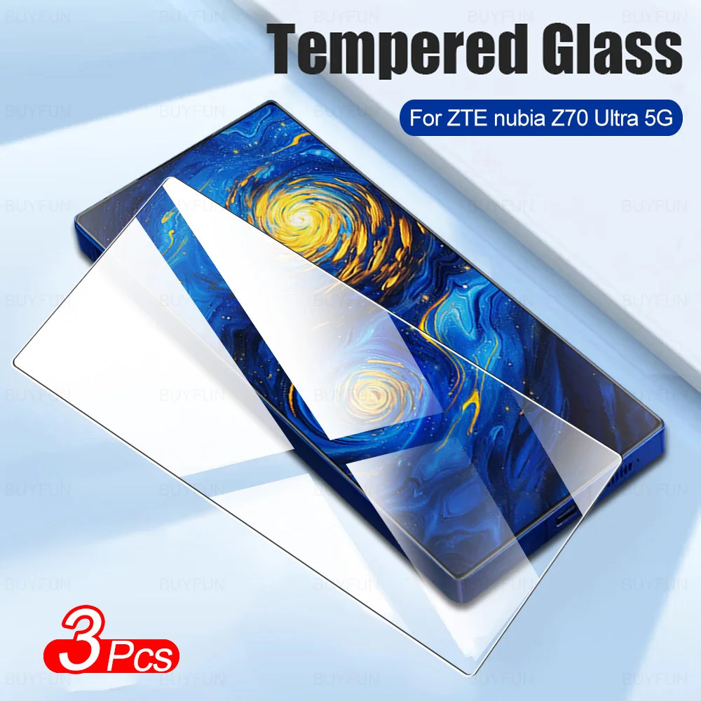 3 ชิ้นสําหรับ ZTE Nubia Z70 Ultra 5G กระจกนิรภัยป้องกันหน้าจอ Nubia Z70 Z 70 Z70ultra Z70U 2024 6.85