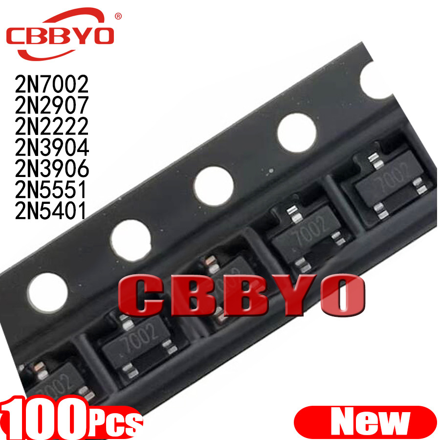 100pcs 2N7002LT1G 2N7002 SOT BOT-23 SMD 701 MMBT2907A 2F 2N22 1P 2N3904 1AM 2N3906 2A 2N5551 G1 G1 M