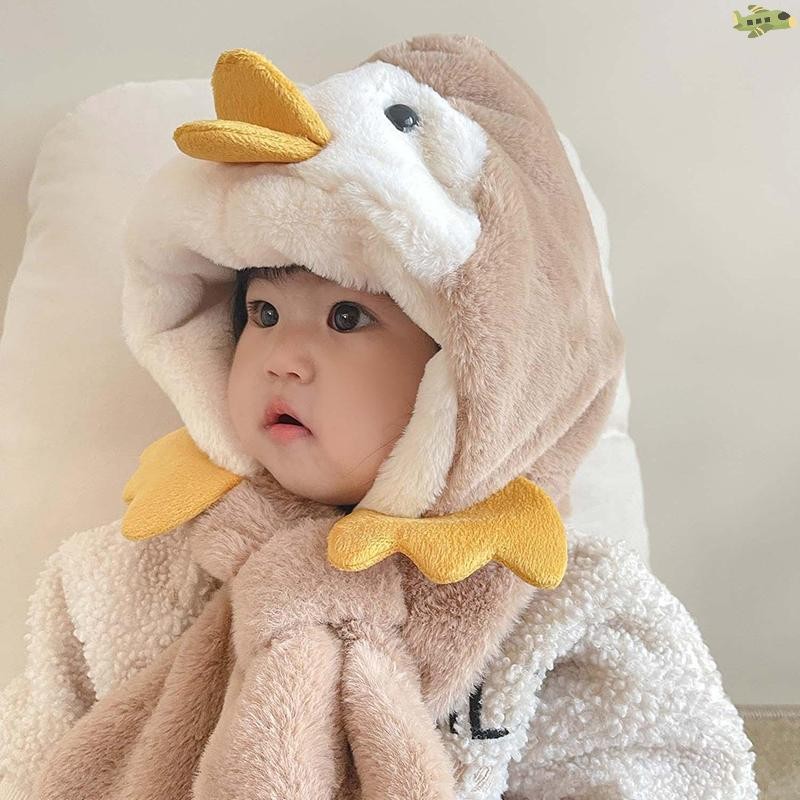 [UNC] ฤดูหนาวที่อบอุ่นเด็กผ้าพันคอหมวกตุ๊กตาเด็กป้องกันหูหมวกเด็กผู้หญิงกลางแจ้งสกีwindproof Hood BeaniesแกะขนแกะคอSnood TH