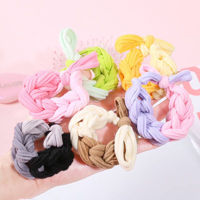 KVY Hair Ties [2pcs] เควีวาย ยางรัดผม ดีไซน์ถักสุดน่ารัก 2 ชิ้น (Dark Color/Neon Color/Pink Color) - รูปที่ 4