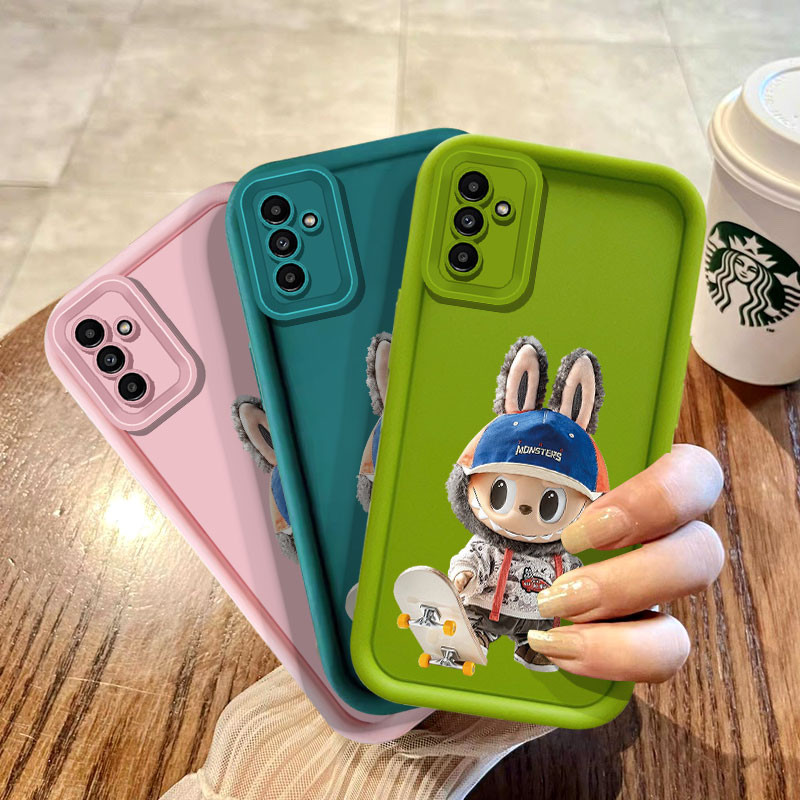สเก็ตบอร์ด Labubu เคสโทรศัพท์สําหรับ Samsung Galaxy A13 A12 A14 A15 A20 A30 A21S A22 5G M22 M32 A55 A71 4G VIVO Y19 Y5S U3 Y20 Y20i Y20a