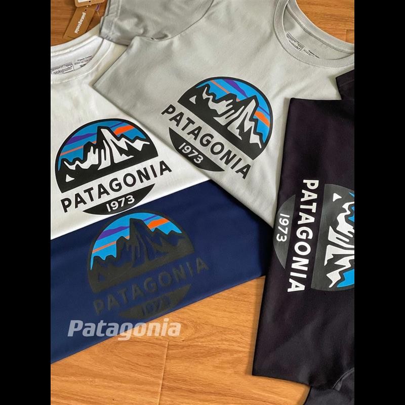 เสื้อยืด patagonia การพิมพ์กลางแจ้ง 1973 Series patagonia แขนสั้นคู่ผ้าฝ้ายแท้