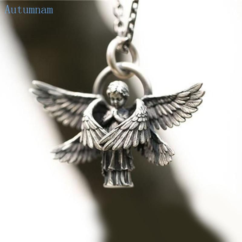 Autu ระเบิด Seraphim สร้อยคอยุโรปอเมริกัน Angel Wings จี้สร้อยคอ