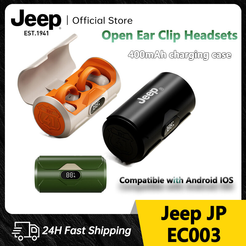 Jeep EC003 Wireless Headphones,Bluetooth 5.4 Ear Clip Earphones, Open Ear Clip Headsets with Micwith