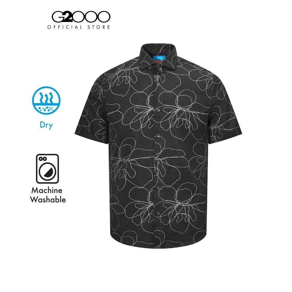 G2000 เสื้อเชิ้ตแขนสั้นลำลองสำหรับผู้ชาย ทรง Smart Fit รุ่น 4113301296 GREY