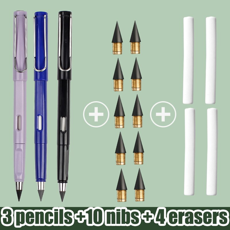 8 pcs/set Infinity Pencil New Technology Unlimited Writing Eternal Pencil No Ink Pen for Writing Art Sketch Painting Kids Gifts