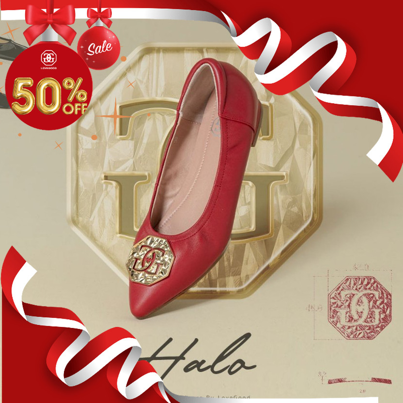[ LoveGood ] Halo รองเท้าทรง Flats หนังแกะแท้ ใส่นิ่ม สบาย ใส่แล้วเท้าเรียวสวย
