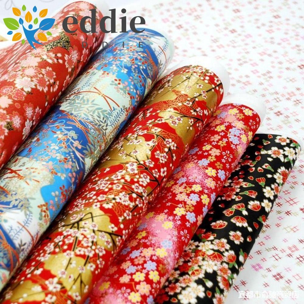 Edie กระดาษห่อของขวัญสไตล์ญี่ปุ่น,ตัดกระดาษ 42*58 ซม.กระดาษ Origami, สีแดงมงกุฎเครนศิลปะวัสดุซากุระรูปแบบหัตถกรรมตัดกระดาษ