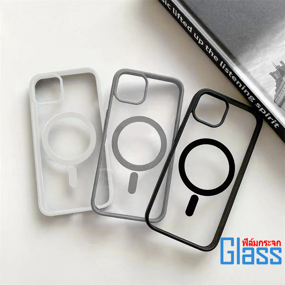 เคสแม่เหล็กอะครีลิคด้าน iPhone 17 Air 16 15 14 13 12 11 Pro Max Mini 7 8 Plus X XR XS Max รองรับการช
