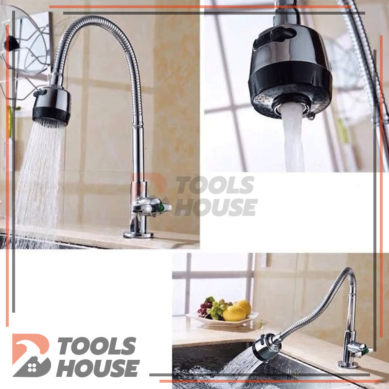 ก๊อกน้ำ ก๊อกล้างจาน ก๊อกน้ำอ่างล้างหน้า ปรับระดับได้ ล้างจานง่าย ก๊อกน้ําล้างจานปรับง่าย - รูปที่ 5