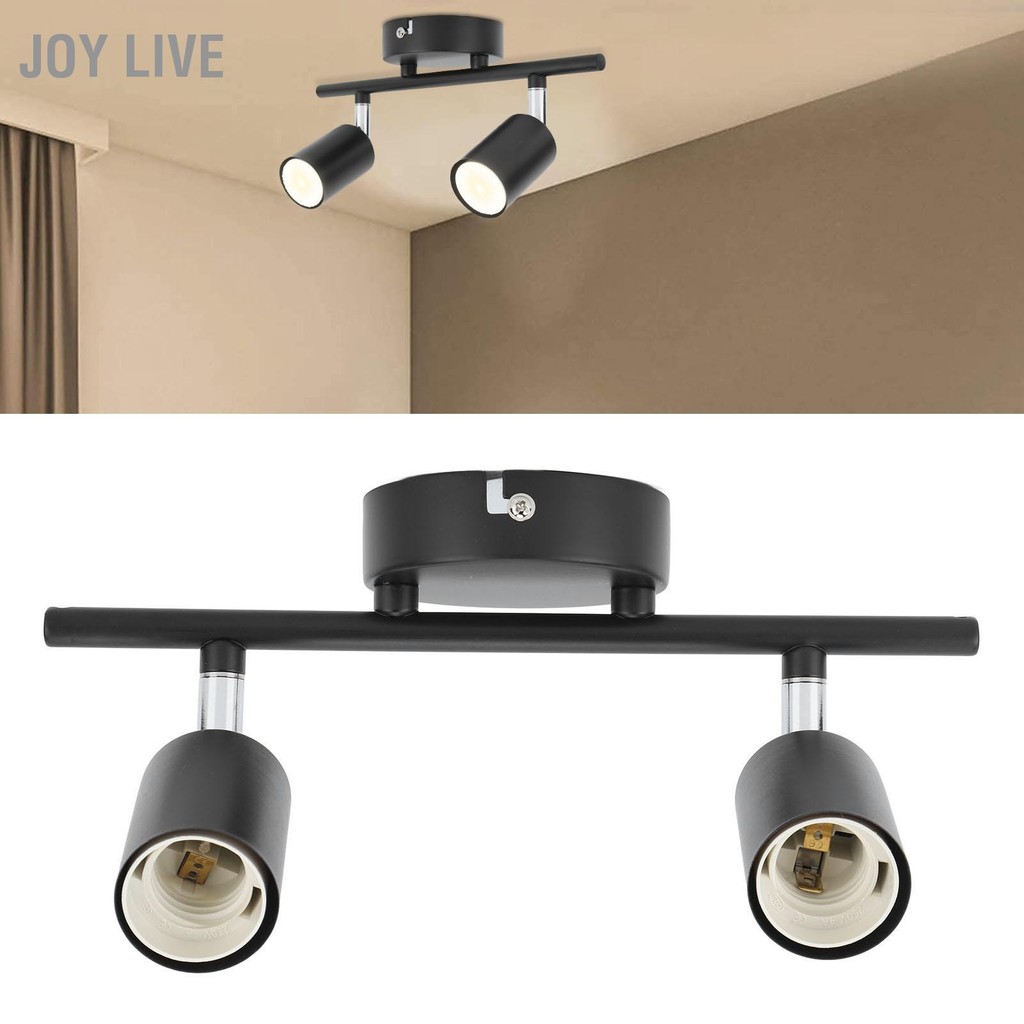 Joy Live Flush Mount Ceiling Track Light Holder 2 Rotating Adjustable Lampholder for E27 Bulb LED Bu