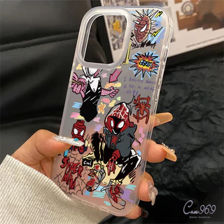 เคสไอโฟน สำหรับ IPhone 11 13 16 15 14 12 Pro Max 7Plus X XR XS 8Plus Max 7 8 Plus SE 2020 TPU เจ๋งอนิเมะ สไปเดอร์แมน เคส