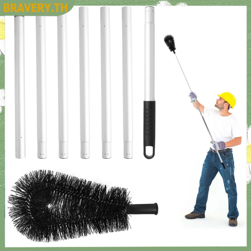 Gutter แปรงทําความสะอาด 7 Splicing Extension Poles 238 ซม.ยาว Gutter ทําความสะอาดเครื่องมือปรับ Gutt