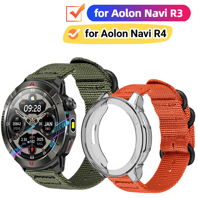 Aolon Navi R3 R4 สายไนลอนสําหรับ Aolon Navi R4 strap สายรัดข้อมือกีฬา Aolon Navi R3 R4 case ป้องกันห
