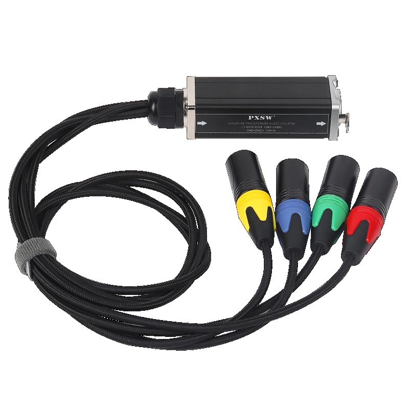 ตัวแปลงเครือข่าย RJ45 CAT5 พร้อมโล่ 4 ช่อง 3Pin XLR ขั้วต่อชาย/หญิงหลายสายรับสัญญาณเครือข่ายสําหรับลําโพง