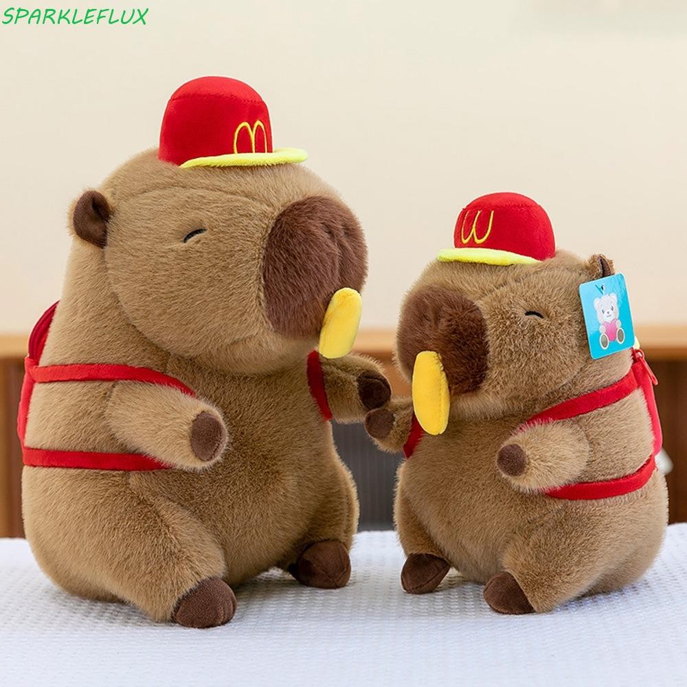 Sparklefflux ตุ๊กตา Capybara, French Fries จําลอง Capybara ของเล่นตุ๊กตา, Kawaii McDonalds การ์ตูน Fluffy Capybara ปุยตุ๊กตาคริสต์มาสวันเกิด
