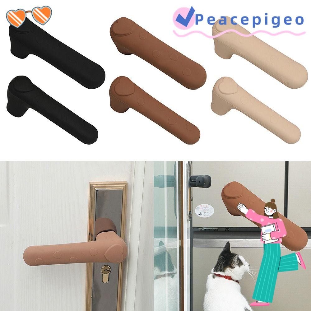 Peacepigeo ฝาครอบลูกบิดประตู,ฝาครอบมือจับประตูป้องกันไฟฟ้าสถิตย์กันลื่น,แบบพกพาเงียบป้องกันการชนกันซิลิโคน Doorknob Sleeve Home