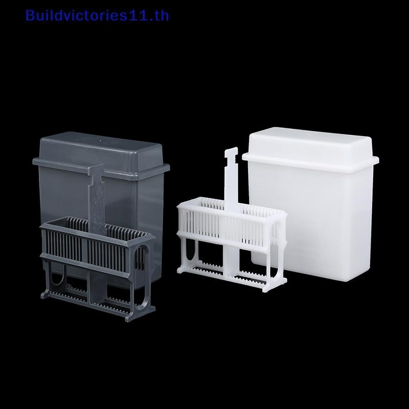 Buildvictories11 24 Slots Staining Jar Rack สําหรับกล้องจุลทรรศน์สไลด์,Slides Staining Rack ชุดจาน T