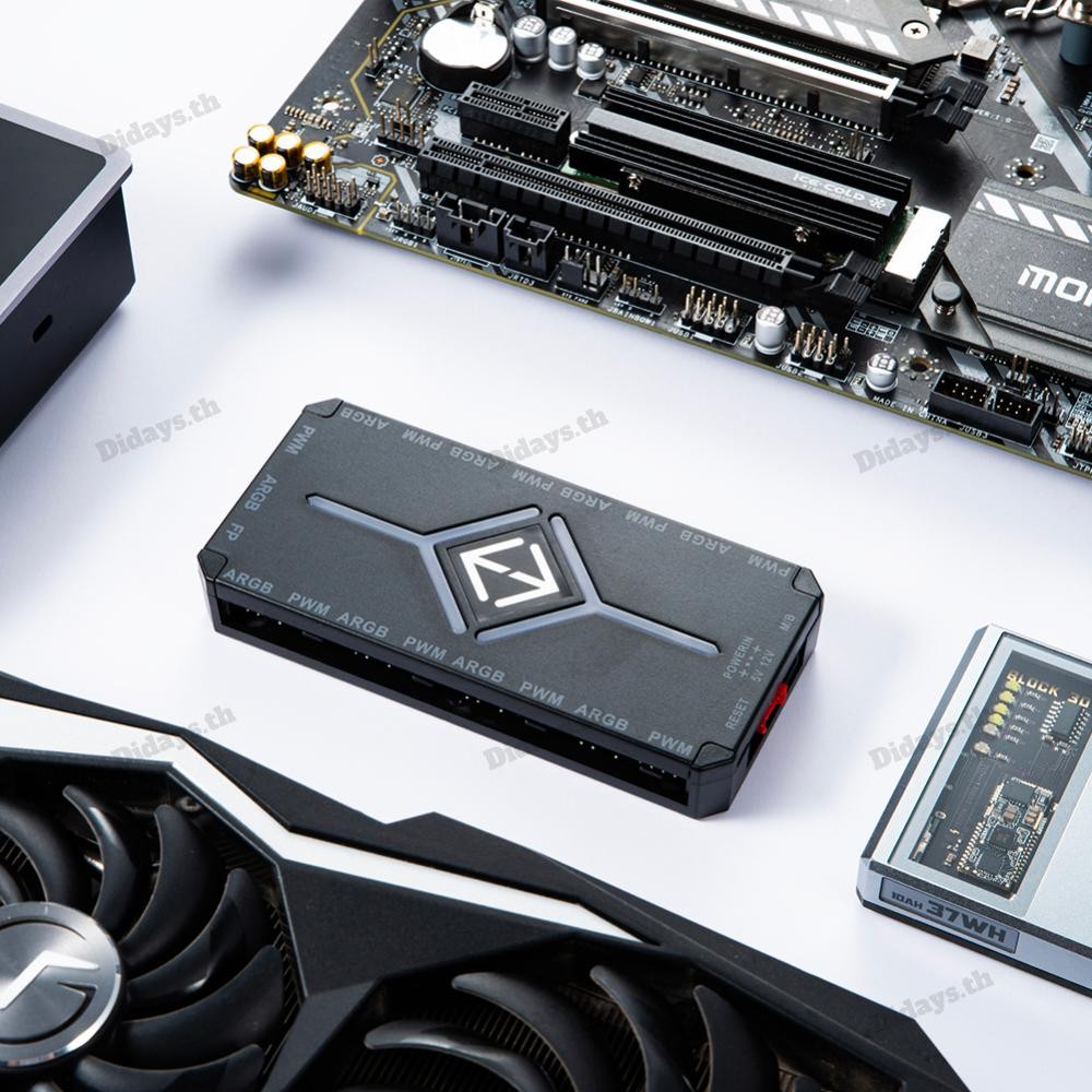 1 ถึง 9 3 ใน 1 PWM ARGB Fan Hub Splitter PWM ฮับดูดแม่เหล็กพร้อมรีโมท - รูปที่ 6