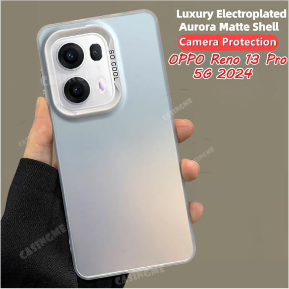 Oppo Reno 13 Pro 5G 2025 หรูหราชุบ Aurora Skin Matte สําหรับ OPPO Reno13 Pro Reno13Pro 13Reno 13Pro F Pro 4G 5G กล้องที่มีสีสันป้องกันเคสโทรศัพท์กันกระแทกฝาหลัง