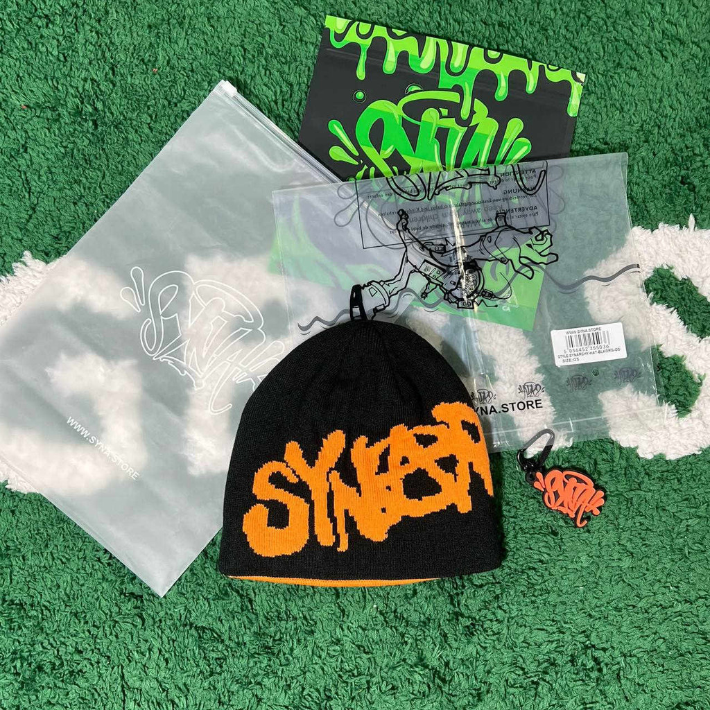 SYNA World Reversible orange Beanie Double-Sided Orange Beanie Hat with Packaging