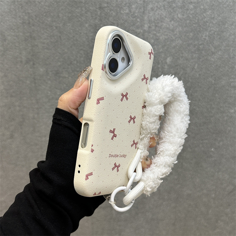 หรูหรา ลาย จุด โบว์หนังกลองกระเป๋าเคสโทรศัพท์สําหรับ ไอโฟน16 15 14 13โปรแม็กซ์ กันกระแทกกล้องป้องกันป้องกันการหล่นฮาร์ดเชลล์ปกหลัง