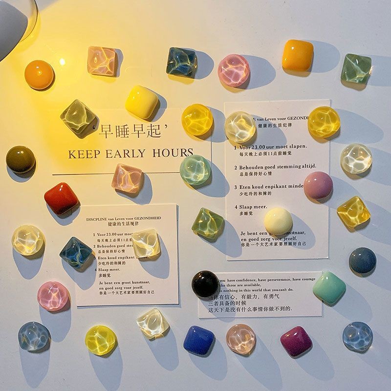 INS แม่เหล็กติดตู้เย็นภาพเล็บแม่เหล็กน้ำระลอกสติกเกอร์แม่เหล็ก