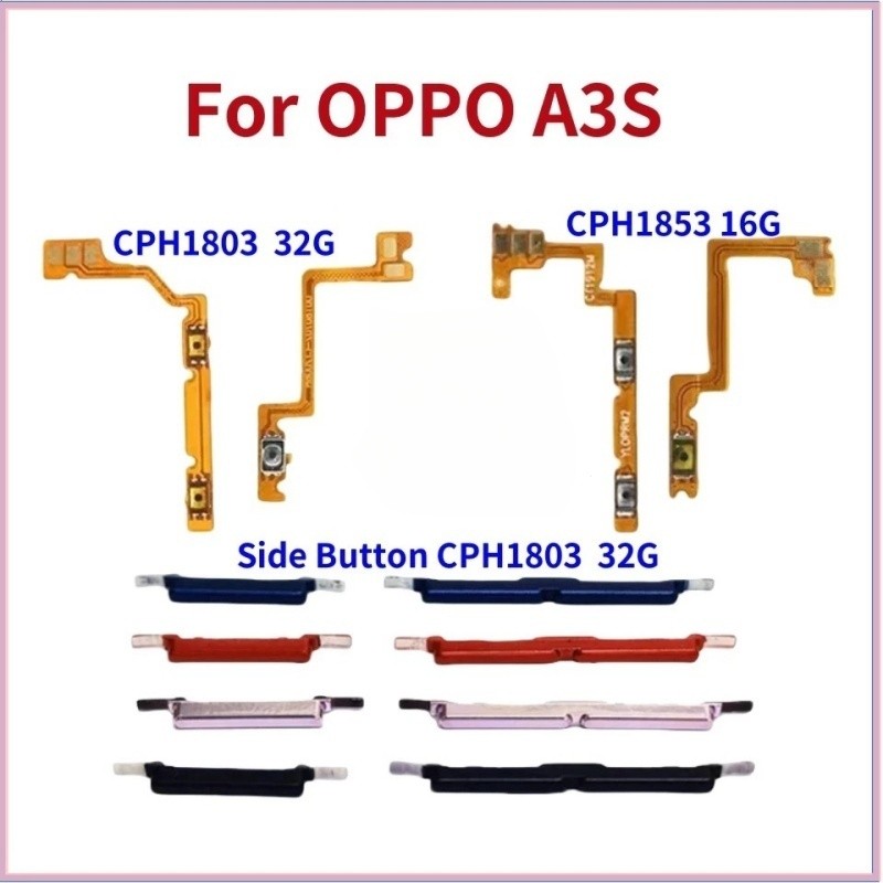 สําหรับ OPPO A3S A5 CPH1803 CPH1853 ปริมาณด้านข้างปุ่ม Flex Cable Keys